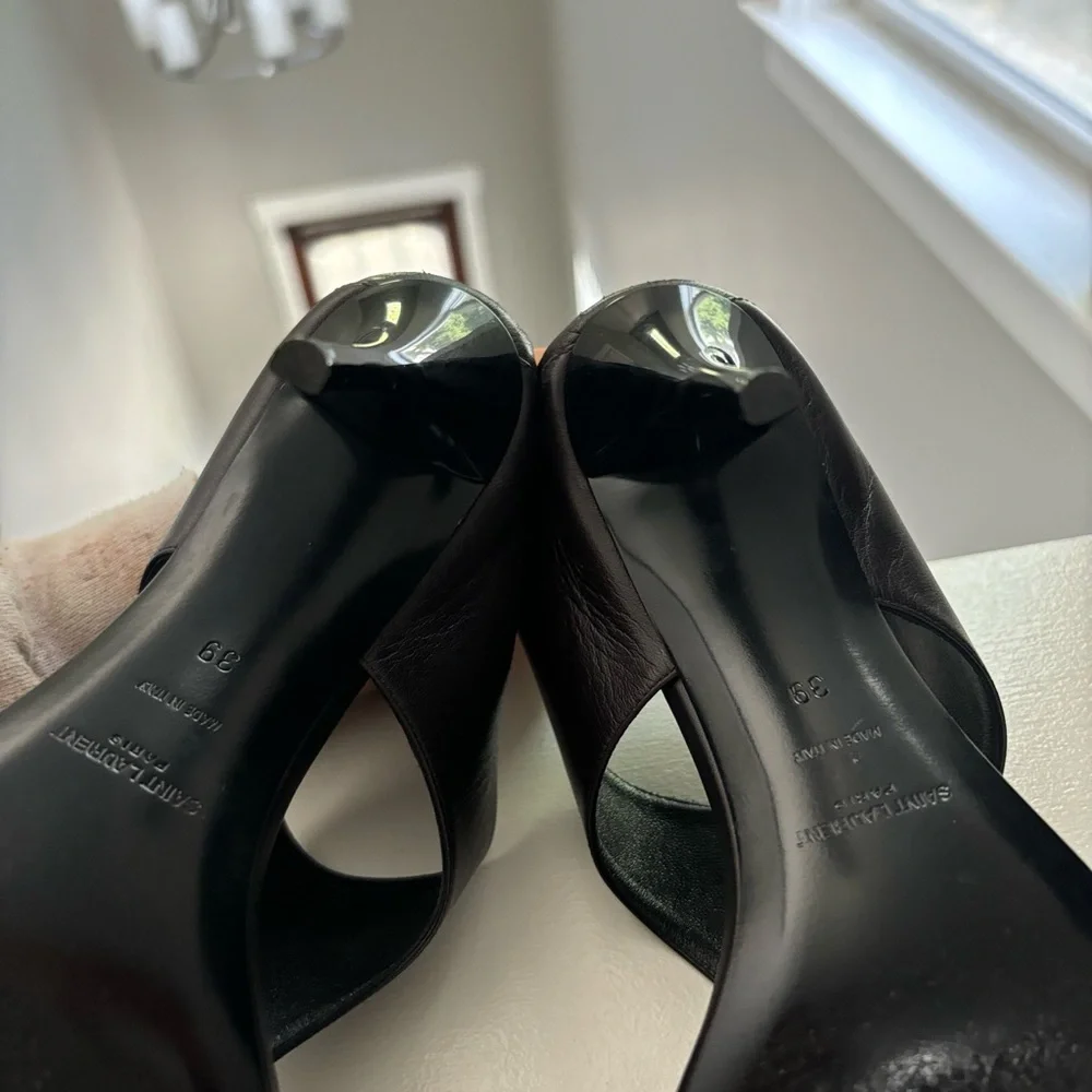 Saint Laurent Nappa Giannutri Harris eagle brown  leather heels size 39